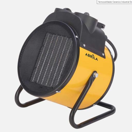 Termoventilador Ceramico Industrial Dover 5000w Amarillo 3pot Termostato Reg.seg.asa 34x28x23 Cm