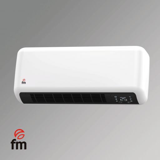 Calefactor de pared FM TS-20 - 1100/2000W, Mando a distancia, Temporizador, Termostato Frío/Calor