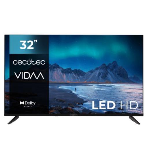 Televisión SMART TV CECOTEC LED 32” con resolución HD con sistema Dolby, Smart TV VIDAA, WiFi Integrado, Salida de auriculares, 3 HDMI y 2 USB, Altavoces 16W