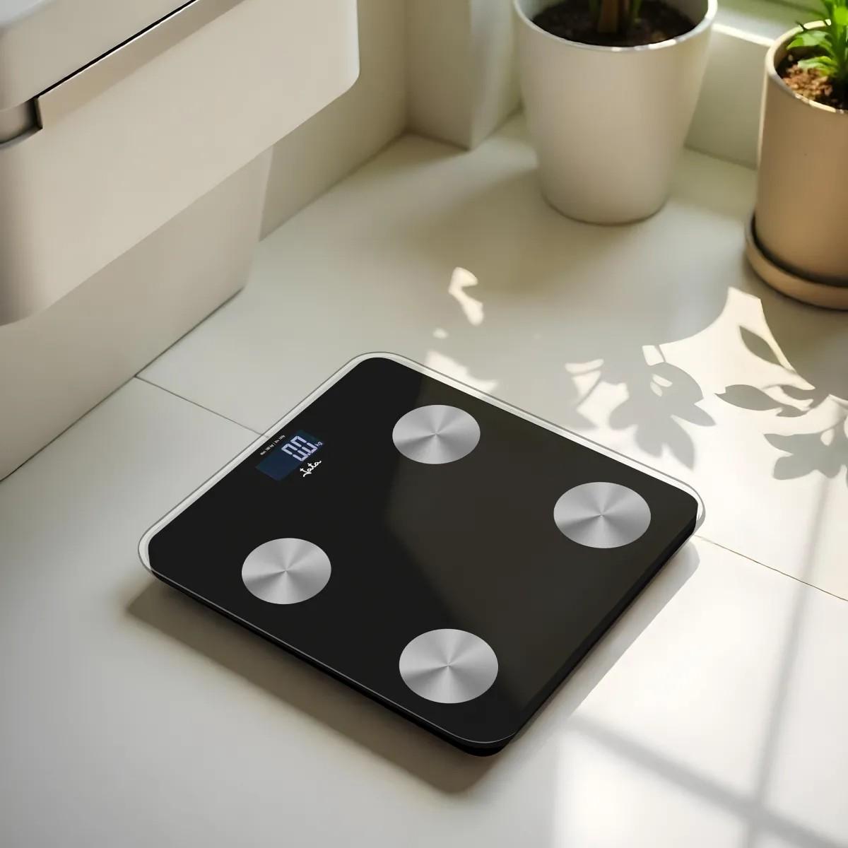 Báscula de Baño Jata HBAS1155 Negro, 180 kgcapacidad, ± 100GR