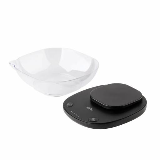 JATA HOGAR - Báscula de Cocina Digital con Bol 1L, 5 kg / 1 g Precisión, Pantalla LED, Función Tara, Conversión g/oz/ml, Balanza Electrónica Cocina [2]
