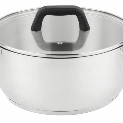 Batería de Cocina Magefesa Magnific - 4 piezas con 2 tapas de cristal, Acero inox 18/10 [3]