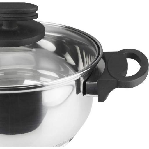 Batería de cocina Magefesa Style 5 Piezas - Cacerolas con tapa de 24/18 cm, Cazo 14 cm [2]