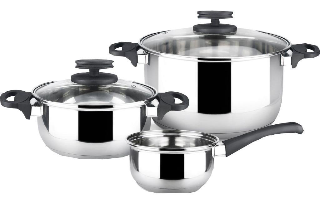 Batería de cocina Magefesa Style 5 Piezas - Cacerolas con tapa de 24/18 cm, Cazo 14 cm