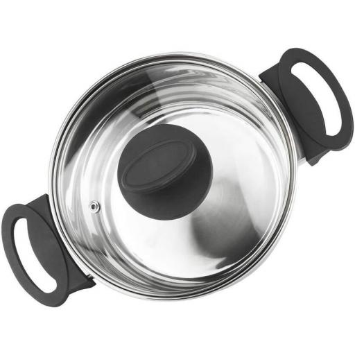 Batería de cocina Magefesa Style 5 Piezas - Cacerolas con tapa de 24/18 cm, Cazo 14 cm [1]