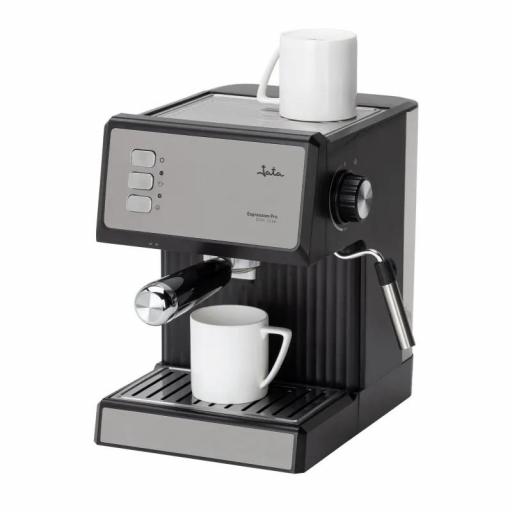 JATA - Cafetera express 20 bares 850 W | Brazo con doble salida y filtro para 1 o 2 cafés | Vaporizador para espumar leche y hacer cappuccinos | Calienta tazas | Depósito extraíble 1,8 L [3]