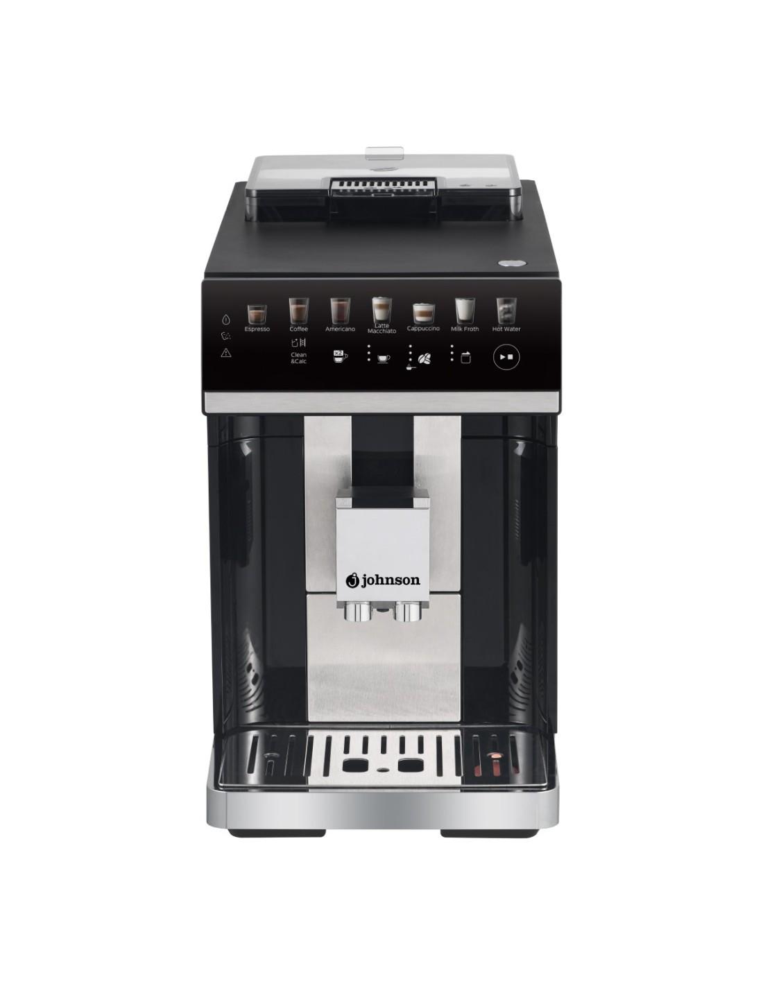 CAFETERA SUPERAUTOMATICA JOHNSON 1450W 15 BARES NEGRO/INOX Depósito de agua de 1,8 litros Depósito de leche de 0,6 litros