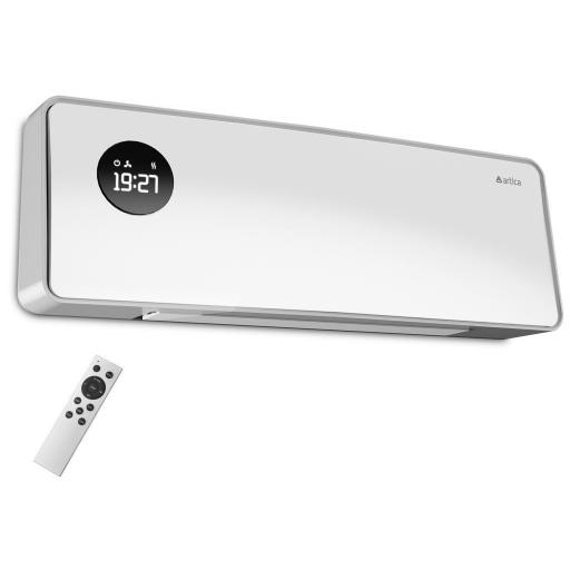 Calefactor Pared Artica ACCER2000 - 2000 W, Control remoto, Temporizador, Función Frío/calor, IP22