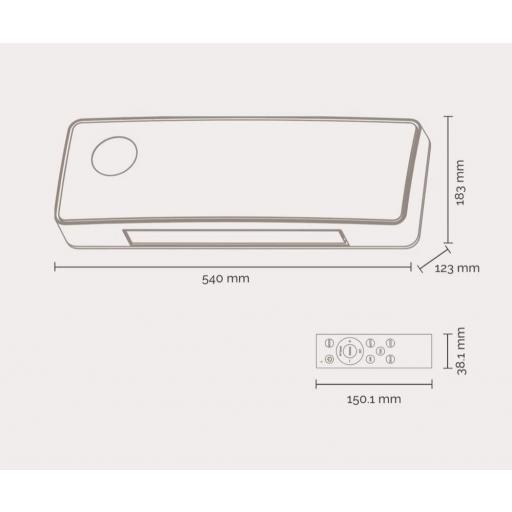 Calefactor Pared Artica ACCER2000 - 2000 W, Control remoto, Temporizador, Función Frío/calor, IP22 [2]