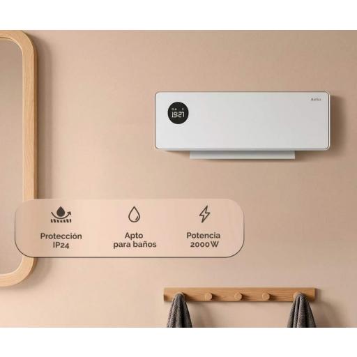 Calefactor Pared Artica ACCER2000 - 2000 W, Control remoto, Temporizador, Función Frío/calor, IP22 [3]