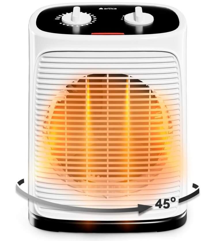 Calefactor Artica - 2000 W, Termostato, 2 Velocidades, Oscilante
