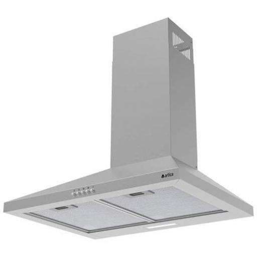 Campana decorativa Artica - 60 cm, 400 m3/h, Luz LED, 3 Velocidades, Clase B, Inox [3]