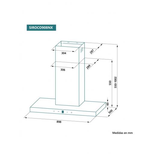 CAMPANA DEC. TIPO T JOHNSON 90cm frontal cristal negro [1]