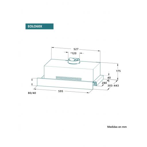 CAMPANA EXTRAIBLE JOHNSON 60CM 400M3/H  CLASE B INOX [1]