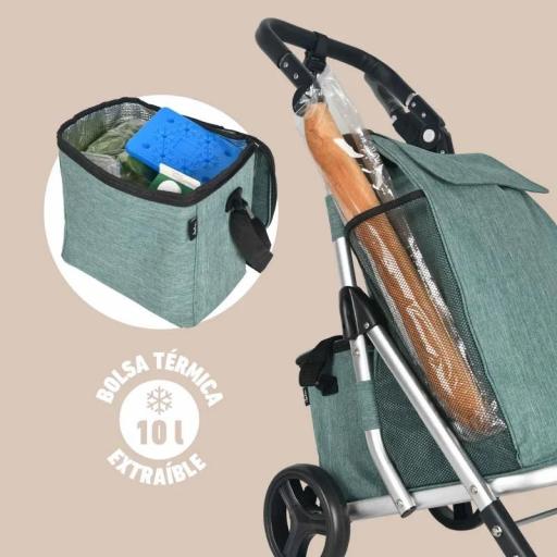 Carro de Compra Jata 40 litros Bolsa extraíble + Bolsa térmica 10 L Dimensiones abierto: 44 x 59 x 98 cm Max 45kg  [2]