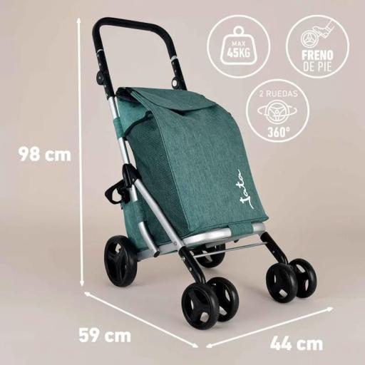Carro de Compra Jata 40 litros Bolsa extraíble + Bolsa térmica 10 L Dimensiones abierto: 44 x 59 x 98 cm Max 45kg  [0]