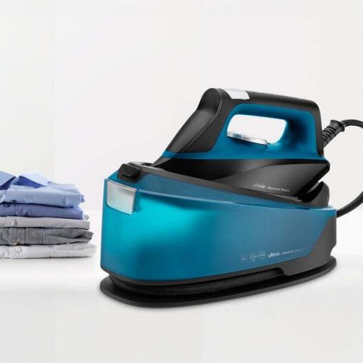 Centro Planchado Ufesa Absolute - Golpe de vapor 290 g/min, 6, 5 Bares, 1, 2 L, 2400 W, Negro, Azul [2]