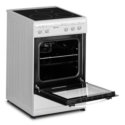 COCINA ELECTRICA JOHNSON DE 50CM VITRO 3 ZONAS  HORNO ELECTRICO BLANCA [1]