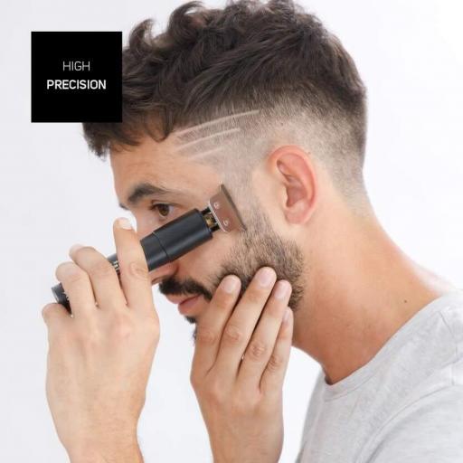 Cortapelos Precission Taurus– Con batería 4h Autonomía Cuchillas de acero inoxidable Fácil limpieza Pantalla Digital 3 Peines guía + 2 Plantillas de corte Ligero