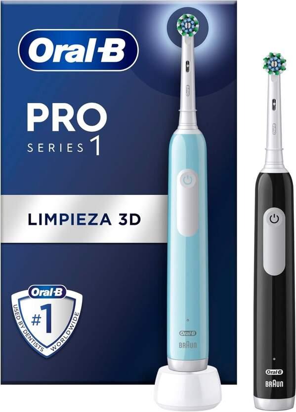 Cepillo Eléctrico Oral B Pro Series 1 - 2 Empuñaduras Turquesa + Negro, temporizador 2 min