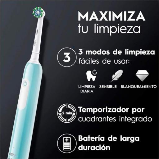 Cepillo Eléctrico Oral B Pro Series 1 - 2 Empuñaduras Turquesa + Negro, temporizador 2 min [3]