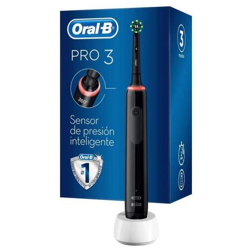 Cepillo Eléctrico Oral B Pro Series 3 - 4 recambios, temporizador 2 minutos, modo blanqueador, negro [1]