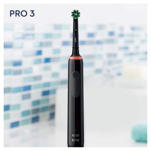 Cepillo Eléctrico Oral B Pro Series 3 - 4 recambios, temporizador 2 minutos, modo blanqueador, negro [3]