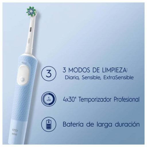 Cepillo Eléctrico Oral B Vitality Pro + Recambio - Temporizador, 3 Modos, 2 Cabezales, Azul [1]