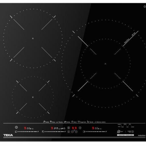 Placa de inducción Teka  BK - 3 Zonas, 7200 W Max, 60 cm, Integrado, Negro [0]