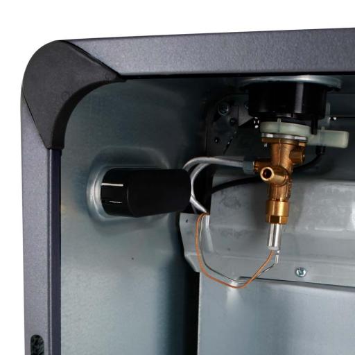 Estufa gas butanoOrbegozo 3000 W, triple sistema de seguridad, apta para gas butano y propano, sistema de seguridad por fallo en llama, asa para transporte, ruedas pivotantes, color negro  [3]