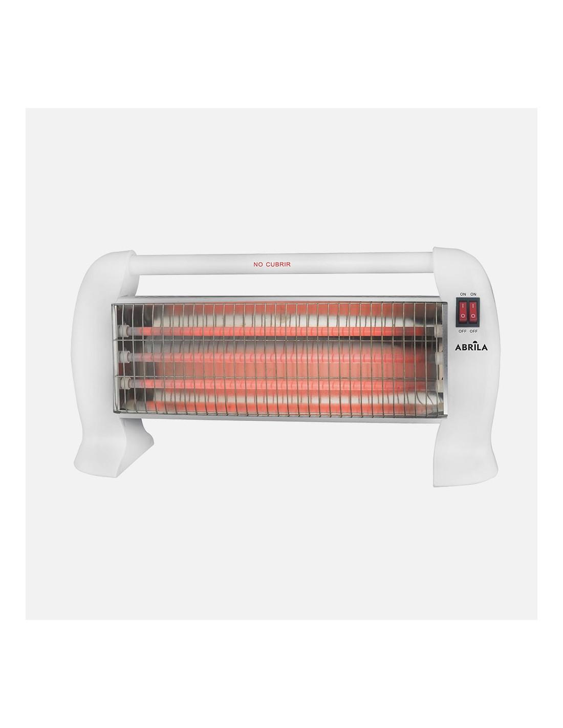 Estufa Elect.cuarzo Hunter 1200w Blanco 3pot.antivuelco Asa 25x48,5x12,5 Cm