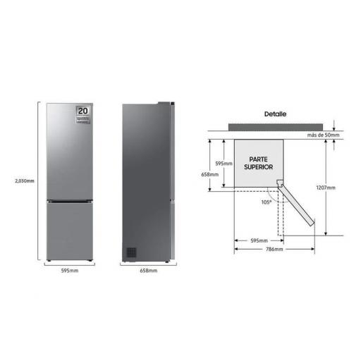 Frigorífico Samsung inox  Clase C, 203cm NoFrost, Humidity Fresh+, SpaceMax, WiFi [2]