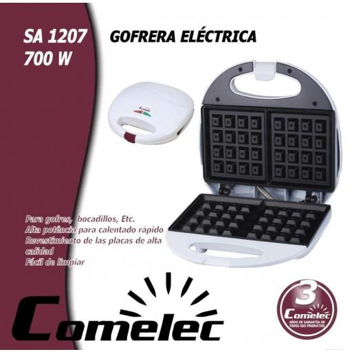 Gofrera Doble Comelec 700W Blanca con Placas Antiadherentes [1]