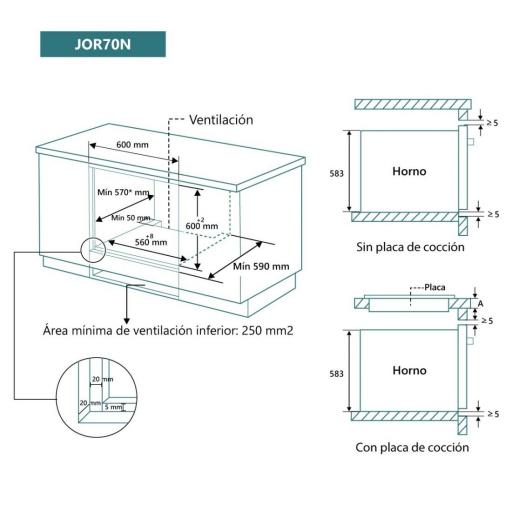 HORNO JOHNSON 70L 8 FUNCIONES CRISTAL NEGRO JOR70N [2]