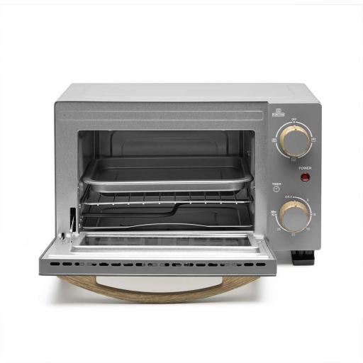  Mini horno sobremesa ORBEGOZO 800w - Tostador Multif.10 litros SILVER, Puerta abatille con doble cristal efecto ESPEJO [3]