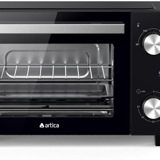Horno de sobremesa Artica FLOWBAKE - 10L 800W, Temporizador, Puerta Doble Cristal [2]