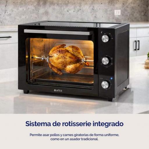 Horno de sobremesa Artica FLOWBAKE - 58L 2000W, Convección, Rotisserie, Temporizador [3]