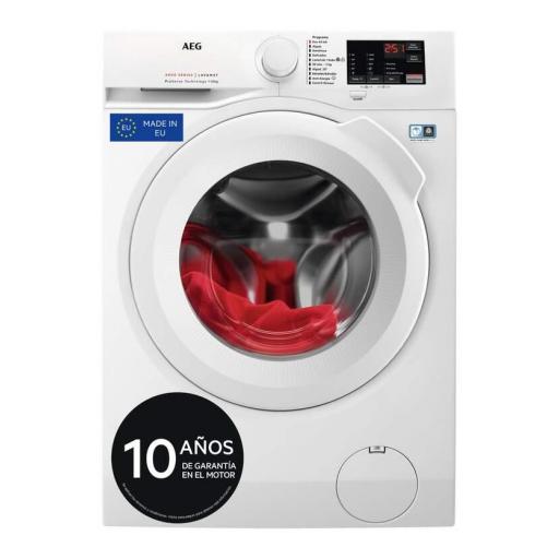 Lavadora AEG Prosense - 10kg, Clase A, 1400rpm, Inverter, Modo Vapor Antialergias, Blanca