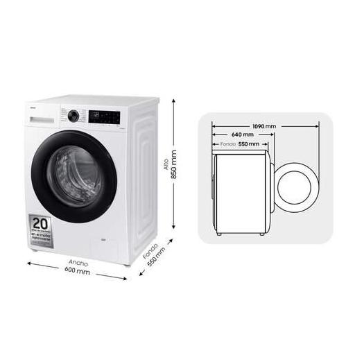 Lavadora Samsung  11 kg, 1400 rpm, Clase A-10%, 11 programas, Blanco, 72 dB [1]