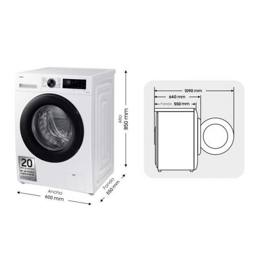 Lavadora Samsung - 11 kg, 1400 rpm, Clase A-10%, 11 programas, Blanco, 72 dB [2]
