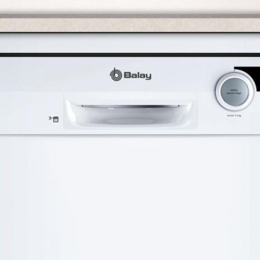 Lavavajillas Balay - Clase E, 60cm, 9.5L, 3ª Bandeja, 13 Servicios, 5 programas, blanco [1]