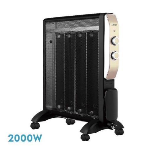 RADIADOR DE MICA ABRIGO 2000W 4ELEMENTOS NEGRO/ORO 2POTENCIAS ANTIVUELCO,LUZ...