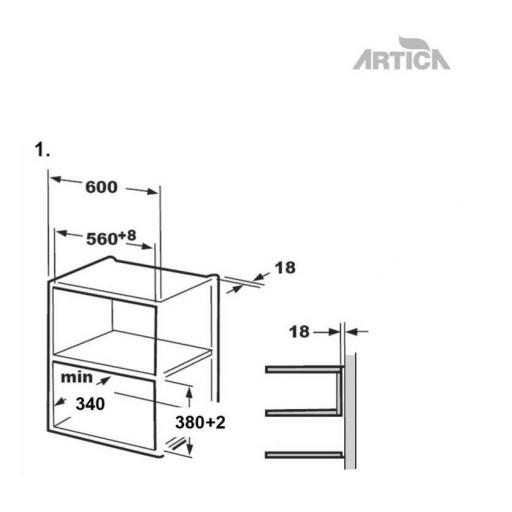 Microondas Artica - Integrable, Display, 20 L, Blanco [2]