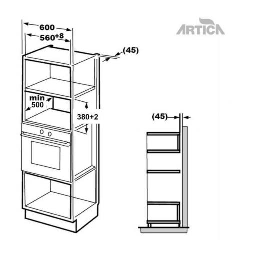 Microondas Artica - Integrable, Display, 20 L, Blanco [1]