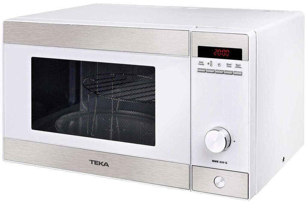 Microondas Teka Blanco - 800W + Grill, 23 Litros, 5 Potencias, Electrónico, 8 Menús