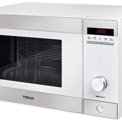 Microondas Teka Blanco - 800W + Grill, 23 Litros, 5 Potencias, Electrónico, 8 Menús