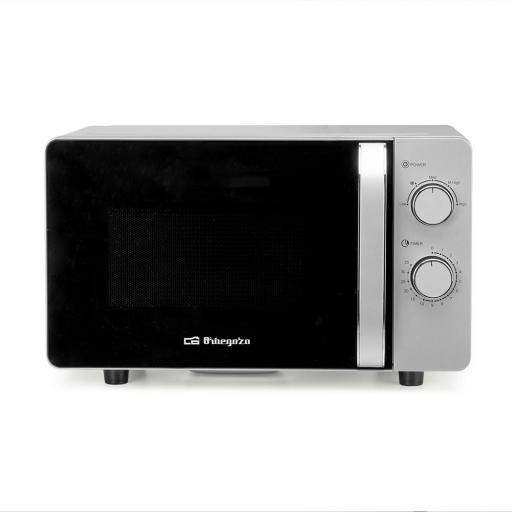 Microondas ORBEGOZO  20L 700W, Silver, Sin Plato, Interior ceramico, 5 niveles de potencia, Tecnologia Flatbed con base lisa de facil limpieza [0]