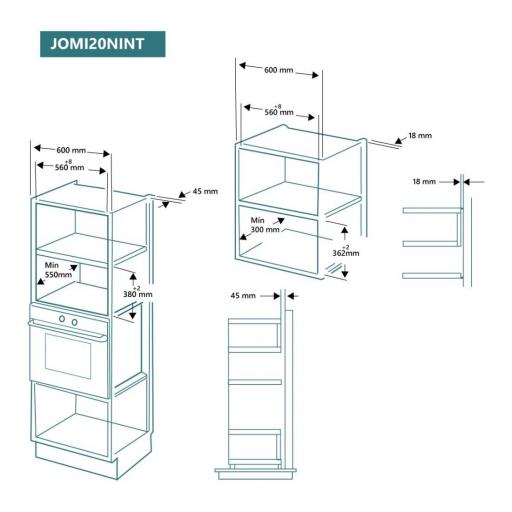 MICROONDAS JOHNSON ENCASTRE 20L 800W GRILL 1000W DISPLAY CRISTAL NEGRO [1]