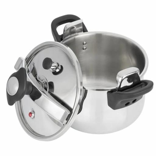 Olla Express JATA a Presión Rápida de 12 litros de acero inoxidable. 3 sistemas de seguridad. Apta para todo tipo de cocinas, incluida inducción. Súper rápida. Fácil uso [1]