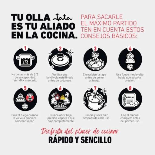 Olla Express JATA a Presión Rápida de 12 litros de acero inoxidable. 3 sistemas de seguridad. Apta para todo tipo de cocinas, incluida inducción. Súper rápida. Fácil uso [3]